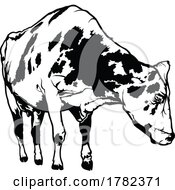 Poster, Art Print Of Black And White Spotted Dairy Cow