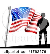 Patriotic Soldier American Flag Background Concept