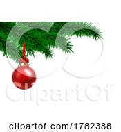 Poster, Art Print Of Christmas Tree Red Bauble 2022 A2