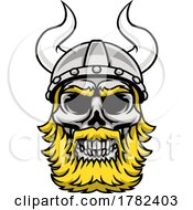 Poster, Art Print Of Viking Helmet Warrior Bearded Skull