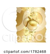 Poster, Art Print Of Golden Christmas Background With White Text Space