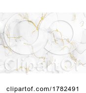 Poster, Art Print Of Elegant Hand Painted Alcohol Ink Background With Gold Glitter