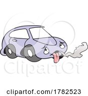 Poster, Art Print Of Cartoon Exhausted Broken Down Autu Car Mascot Character