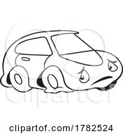 Poster, Art Print Of Cartoo Autu Car Mascot Character With A Flat Tire