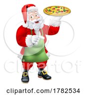 Poster, Art Print Of Christmas Santa Claus Father Christmas Pizza Chef