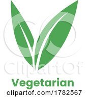 Poster, Art Print Of Vegetarian Icon With Green Leaves