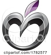 Apple Icon In Shades Of Purple And Black