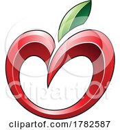 Poster, Art Print Of Apple Icon In Shades Of Green And Red