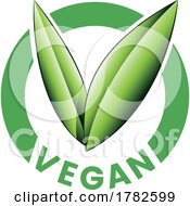 Vegan Round Icon With Shaded Green Leaves Icon 6