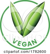 Vegan Round Icon With Shaded Green Leaves Icon 7