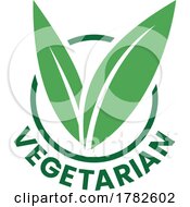 Vegetarian Round Icon With Green Leaves And Dark Green Text Icon 8