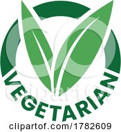 Vegetarian Round Icon With Green Leaves And Dark Green Text Icon 6