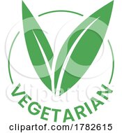 Vegetarian Round Icon With Green Leaves Icon 3