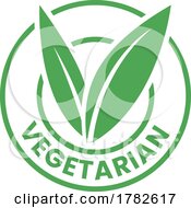 Vegetarian Round Icon With Green Leaves Icon 5