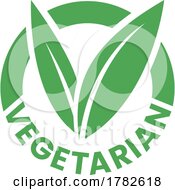 Vegetarian Round Icon With Green Leaves Icon 6