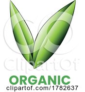 Organic Icon With Shaded Green Leaves