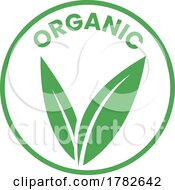 Organic Round Icon With Green Leaves Icon 1