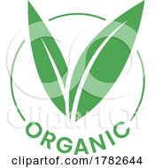 Organic Round Icon With Green Leaves Icon 3