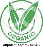 Organic Round Icon With Green Leaves Icon 5