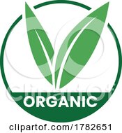 Organic Round Icon With Green Leaves And Dark Green Text Icon 2