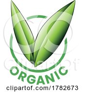 Organic Round Icon With Shaded Green Leaves Icon 8