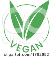 Vegan Round Icon With Green Leaves Icon 3