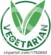 Vegetarian Round Icon With Green Leaves And Dark Green Text Icon 9