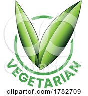 Poster, Art Print Of Vegetarian Round Icon With Shaded Green Leaves - Icon 8