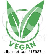 Poster, Art Print Of Vegan Round Icon With Green Leaves - Icon 8