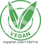 Vegan Round Icon With Green Leaves Icon 5