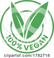 100 Vegan Round Icon With Green Leaves Icon 5