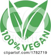 100 Vegan Round Icon With Green Leaves Icon 6
