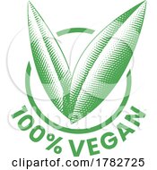 100 Vegan Round Icon With Engraved Green Leaves Icon 8