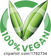 100 Vegan Round Icon With Shaded Green Leaves Icon 6