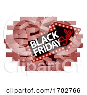 Poster, Art Print Of Black Friday Sale Sign Brick Wall Breaking Concept