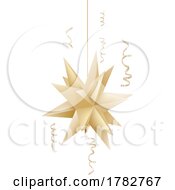 Poster, Art Print Of Christmas Tree Gold Star Bauble Ornament