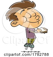 Cartoon Boy Enjoying A Delicious Sandwich