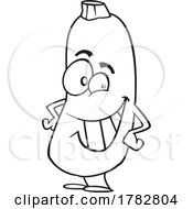 Poster, Art Print Of Cartoon Black And White Zucchini Character
