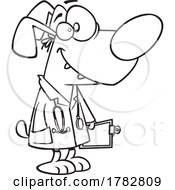 Poster, Art Print Of Cartoon Black And White Dog Doctor