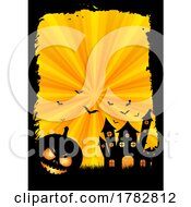 Poster, Art Print Of Halloween Background With Grunge Border