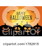 Poster, Art Print Of Halloween Background With Jack O Lanterns