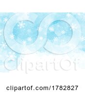 Poster, Art Print Of Watercolour Christmas Background With Falling Snowflakes