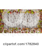 3d Maple Leaves Over A Bark Background