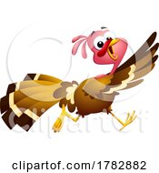 Poster, Art Print Of Cartoon Thanksgiving Turkey Bird Running