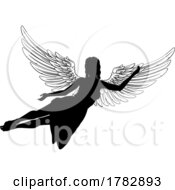 Poster, Art Print Of Angel Woman With Wings Silhouette