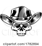 Poster, Art Print Of Skull Cowboy Hat Grim Reaper Cartoon