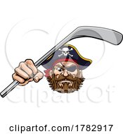 Poster, Art Print Of Pirate Ice Hockey Sports Mascot Cartoon