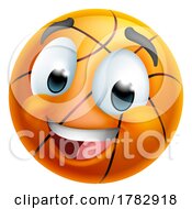 Basketball Ball Emoticon Face Emoji Cartoon Icon by AtStockIllustration