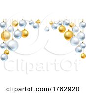 Christmas Background Gold Silver Balls Baubles
