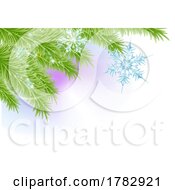 Poster, Art Print Of Christmas Tree And Snowflakes Background